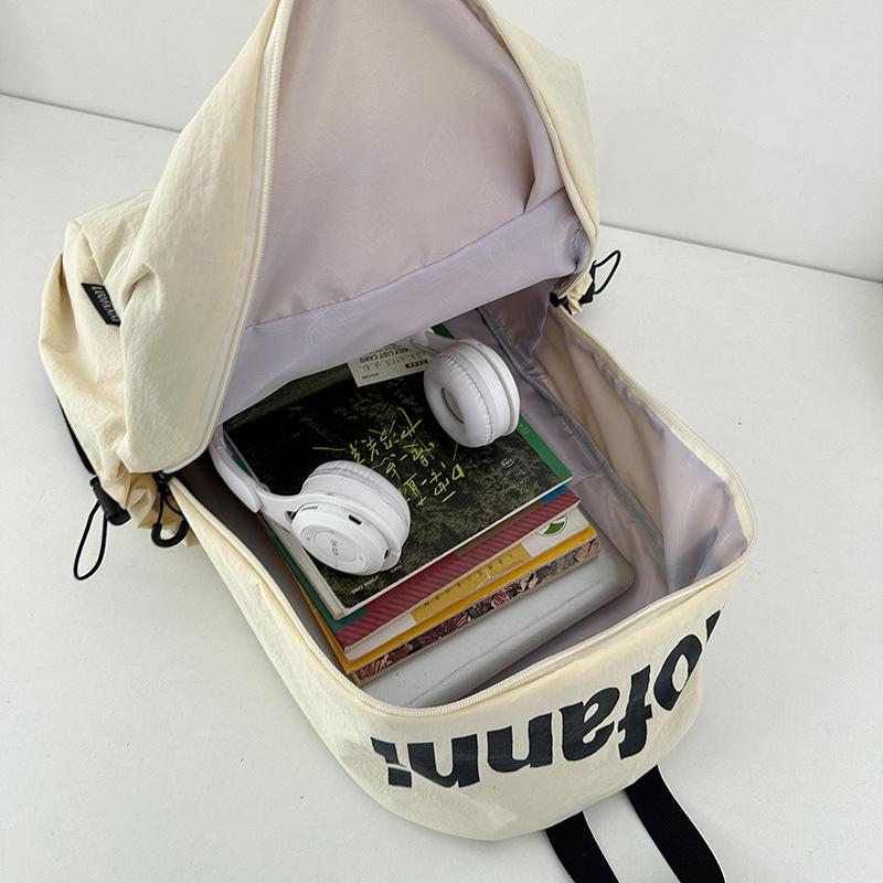 Nylon Ultra-Light Backpack Water-Splash-Proof Solid Color Large Capacity Backpack For Men And Women