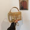 Women's Square Shoulder Bag Square Bag with Woven Chain Pouch Ethnic Bohemian Style
