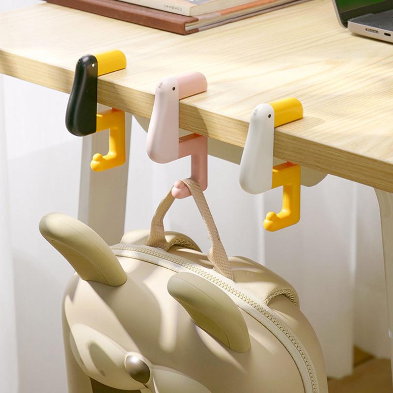 Myśląca Kaczka Przenośny Haczyk Wiszący Dekoracja Stół Portfel Torba Haczyk Wieszak Ścienny Uchwyt Torebka Bez Wiercenia Artykuły Biurowe dla Studentów