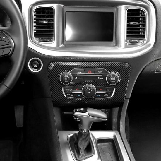 Carbon Fiber Air Conditioner Switch Panel Cover Trim Bezel for Dodge Charger 15+