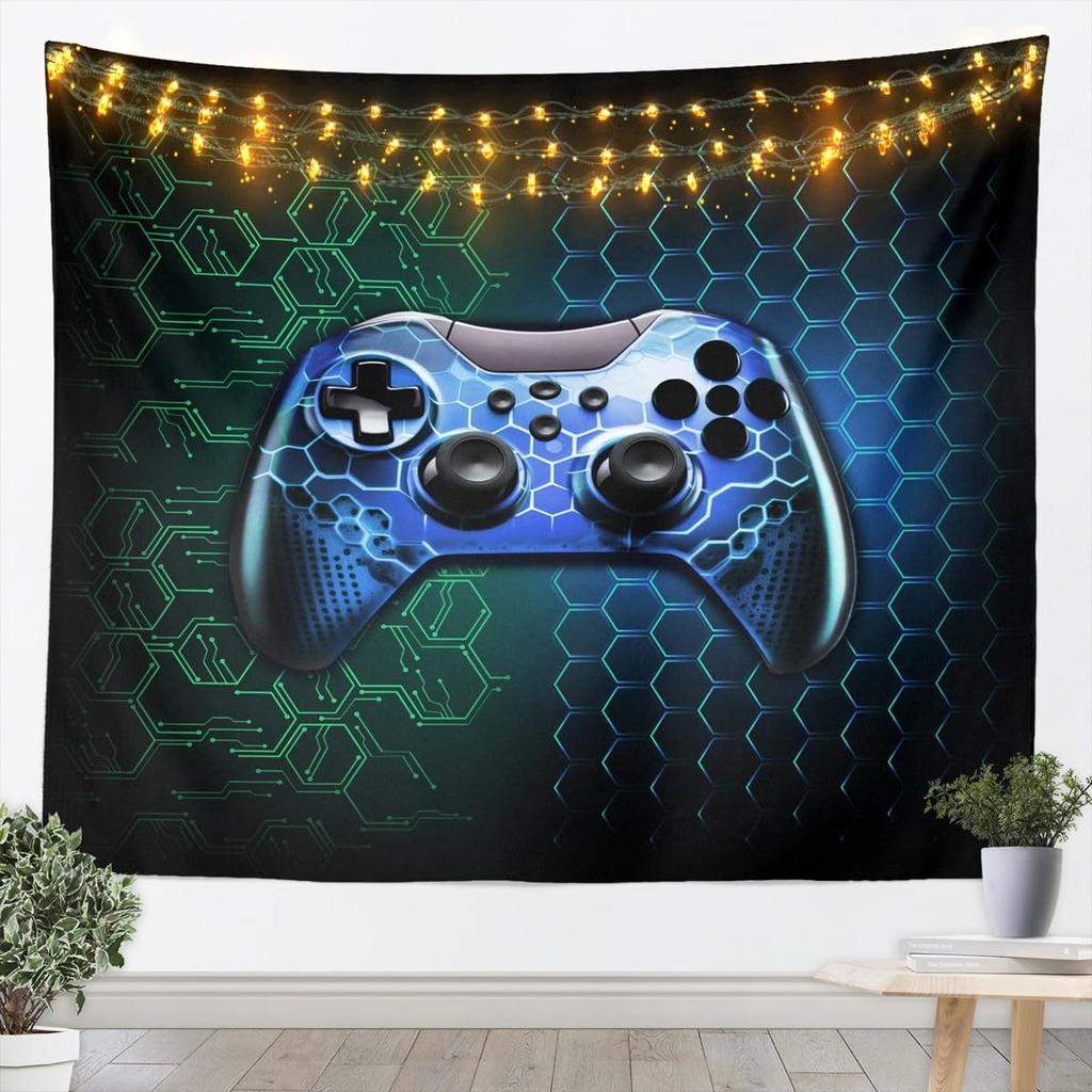 Blue Pink Wolf Tapestries Universe Galaxy Tapestry Cartoon Animal Wall Hanging Art Bedroom Aesthetic Funny Tapestries For Men