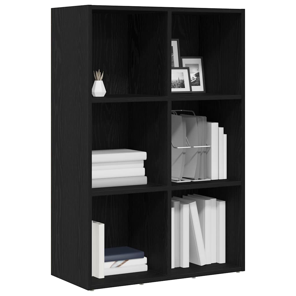 Bookshelf Black Oak Effect 66 x 30 x 98 cm Engineered Wood