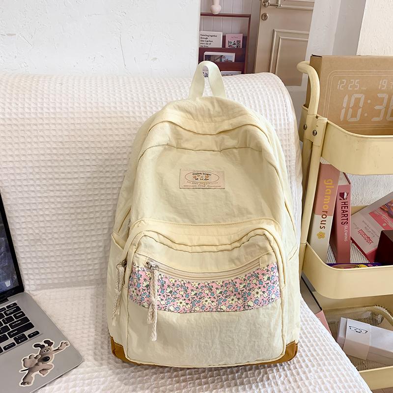 Рюкзак женский маленький цветочный лоскутный студенческий рюкзак большой емкости зелёный — фото 6