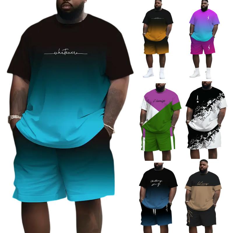 Summer T-shirt and Shorts Set 3D Printed Casual Beach Men's Sport Wear