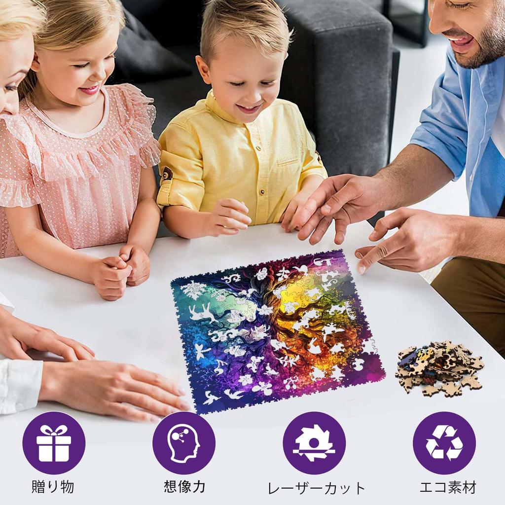 Delobil Christmas Jigsaw 5mm 200 Tree of Uniquely Shaped Laser Cut for Repeated Enjoyment x 29 Micro Adult Interior Includes Dedicated Transparent