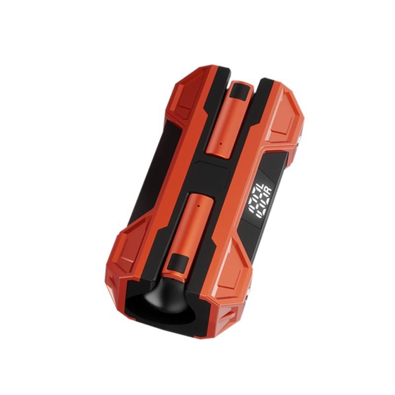 

Bluetooth-гарнитура в меха-стиле, интеллектуальный цифровой дисплей, сенсорные спортивные наушники, игровые наушники с низкой задержкой оранжевый