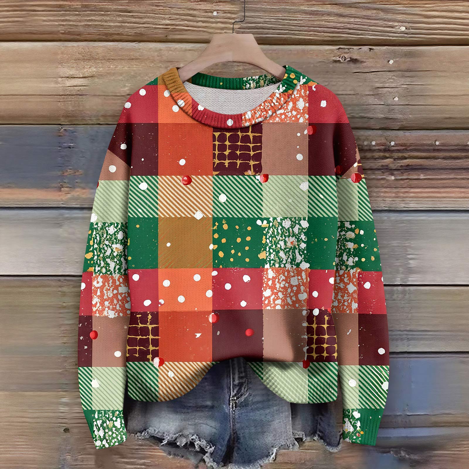 

Пуловеры с длинным рукавом для женщин, с круглым вырезом, повседневные, милые, с принтом, вязаные, оверсайз M киноварь