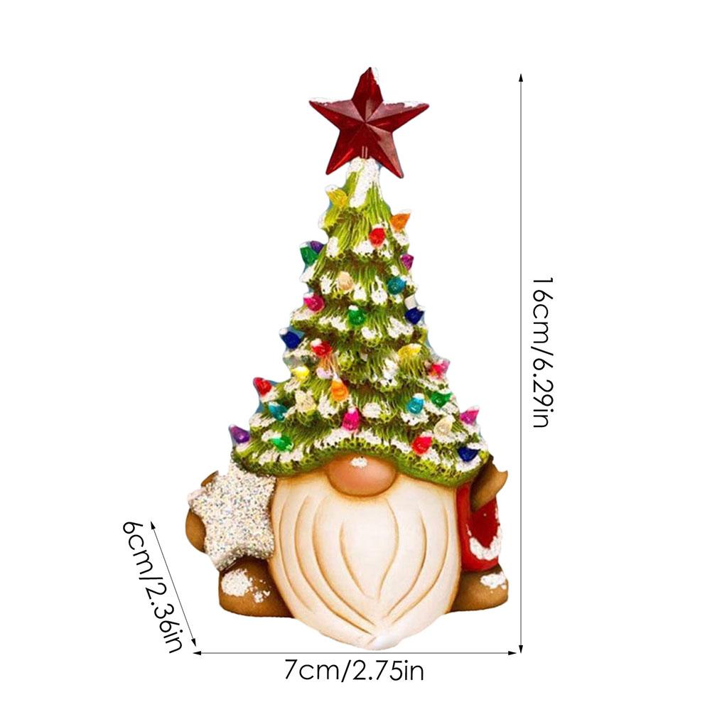Resin Gnome Christmas Tree Tabletop Christmas Tree Resin Crafts Gnome Statue Home Ornaments Christmas Decoration