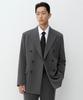 Oversized Double-Breasted Blazer [Medium Grey]