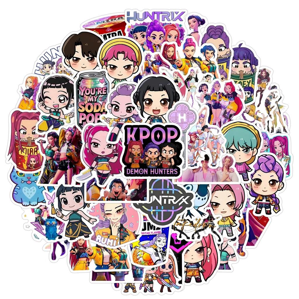 2025 new 50PC KPOP Anime Demon Hunters Graffiti Stickers Set Waterproof Decorative for Water Cup Mobile Laptop Unique Collection
