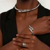 2/3 Stück Punk Wassertropfen Torques Choker Halskette Verstellbare Ringe Party Grunge Schmuckset Braut