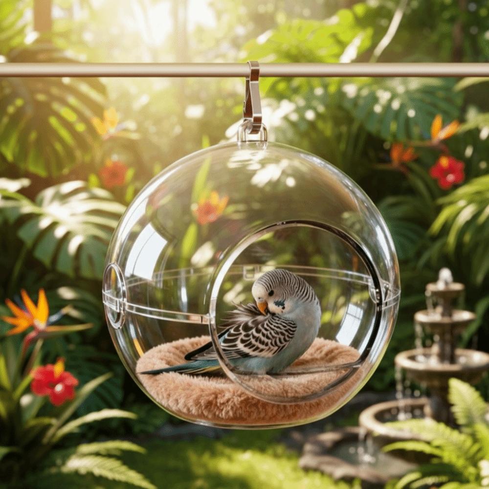Spherical Transparent Bird Nest Wear-resistant Hanging Bird Breeding Nest Comfortable Plastic Hamster Nest Warming Wonder