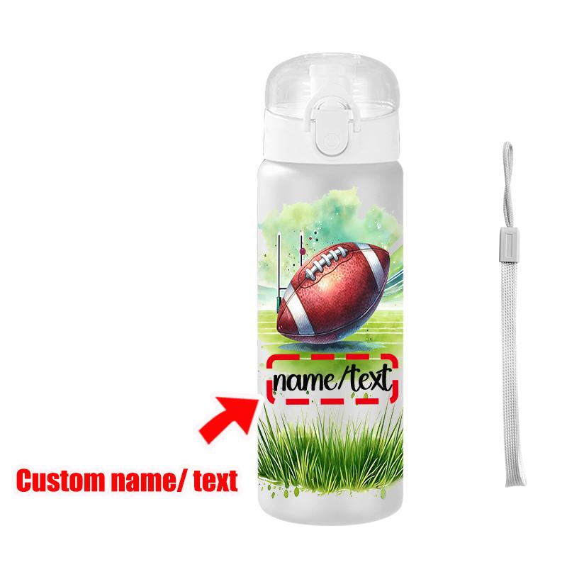 1pc Custom Football, Grass Pattern Water Cup 780ml/26oz Outdoor Travel Leak-Proof Rope Plastic Water Bottle Game Gift белый