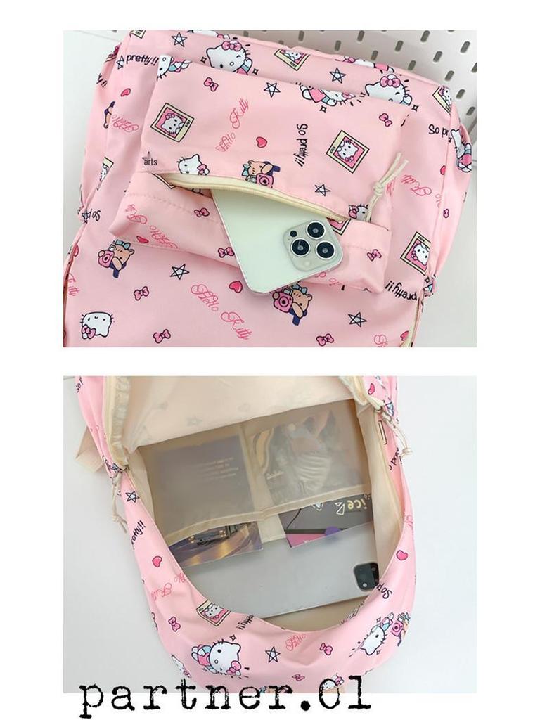 Large Capacity KT Cat Cartoon Backpack for Girls and Students