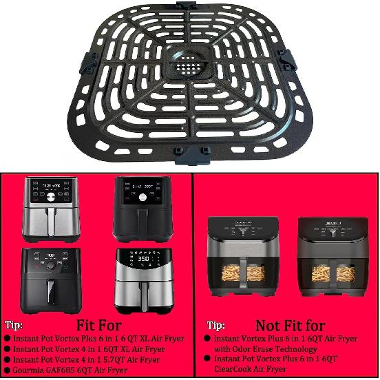 6QT Air Fryer Rack for Instants Pot Vortex Plus 6QT XL Air Fryers, Premium Air Fryer Grill Crisper Plate Pan Tray Grate Shelf Grid for Instants