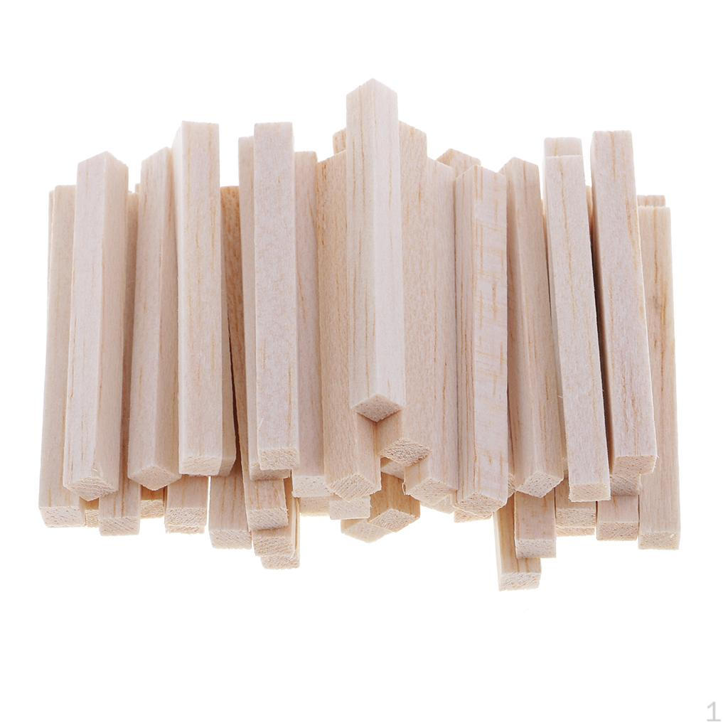 50 Pcs Unfinished Square Balsa Rod for Children