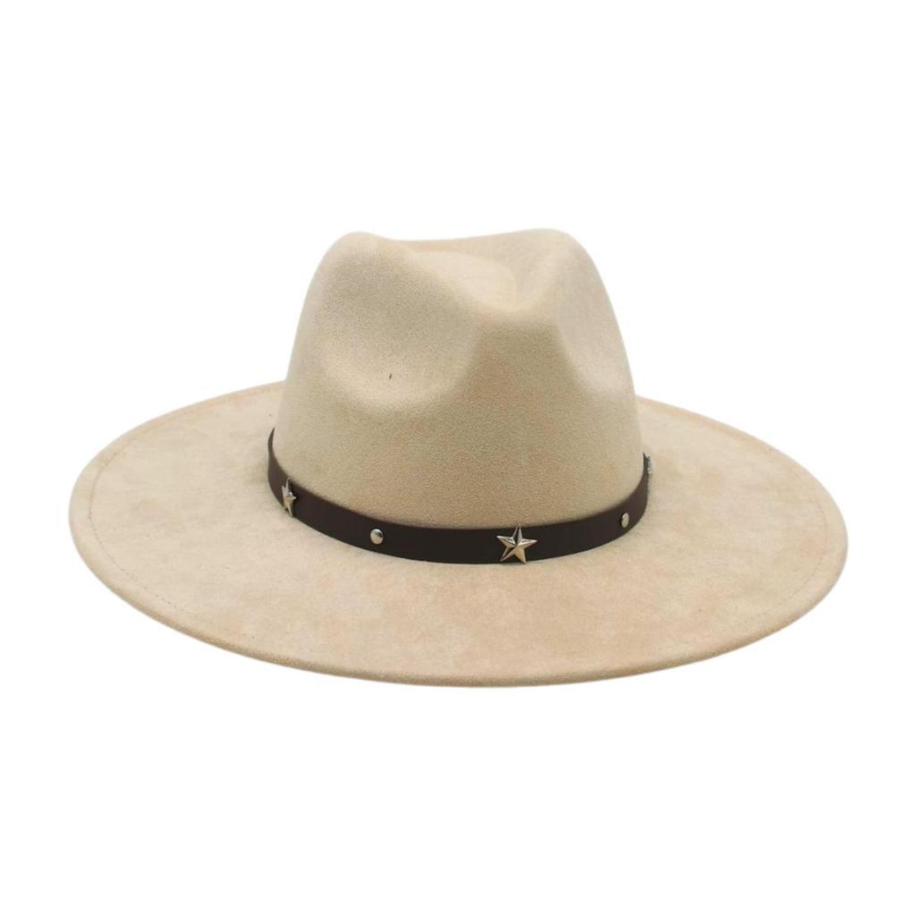 Simple Suede Premium Hepburn Cowboy Hat Top Hat