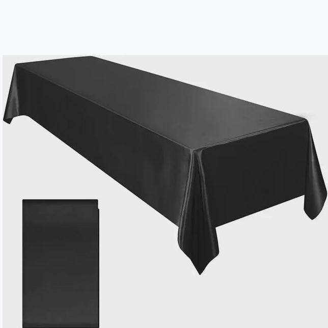 Rectangle Wedding Satin Tablecloth 57x102inch Bright Smooth Silk Table Cover for Wedding Banquet Anniversary Dining Table Decoration
