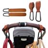 Accessories PU Leather Cart Organizer Pram Hook Baby Bag Stroller Hook Stroller Hooks Clips