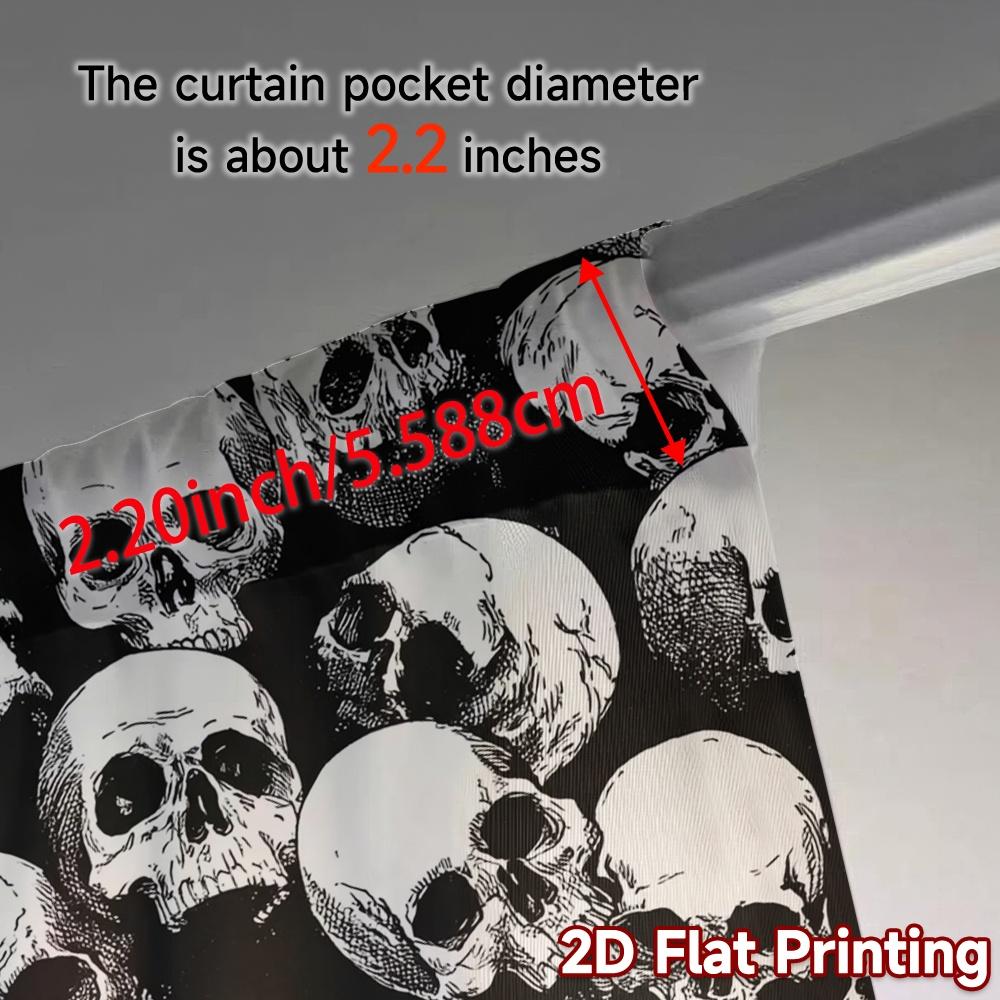 Flat Printing Curtains Without Rod Skull Pattern Popular Print Versatile Fabric All Seasons Perfect Curtain Set Of 2 Made Polyester Washable