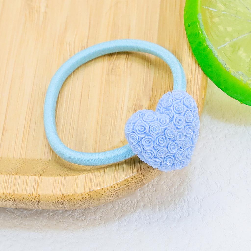 Cute Girls Elastic Hair Ties Heart Hairbands Ponytail Holder Headbands Kids Floral Hair Ties Scrunchies Women Hair Accessories