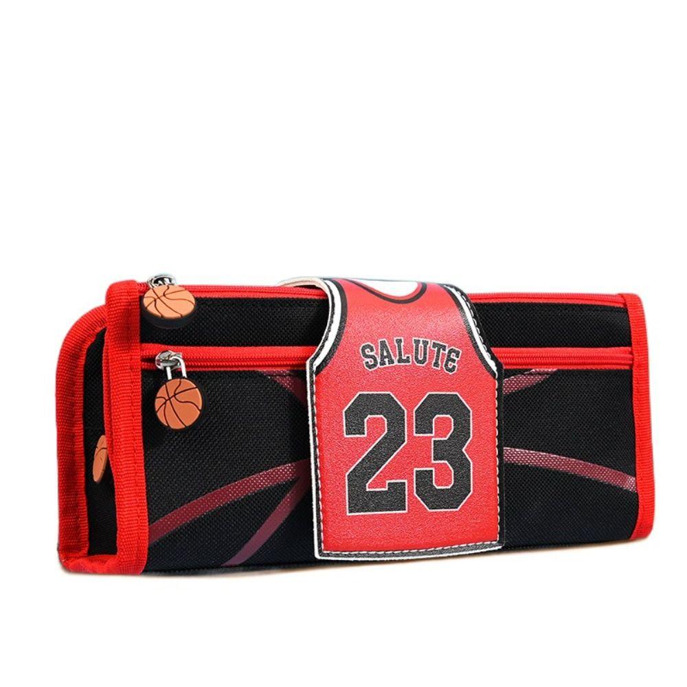

Портативная сумка для ручек в баскетбольном стиле, большая вместимость, коробка для ручек, устойчивая к грязи, сумка для канцелярских принадлежностей для мальчиков/девочек