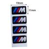 4pcs Soft Adhesive Car Steering Wheel Decor Sticker 16/17/18/19mm Center Hub J26 Cap Emblem DIY Ornament Decal For BMW M Performance