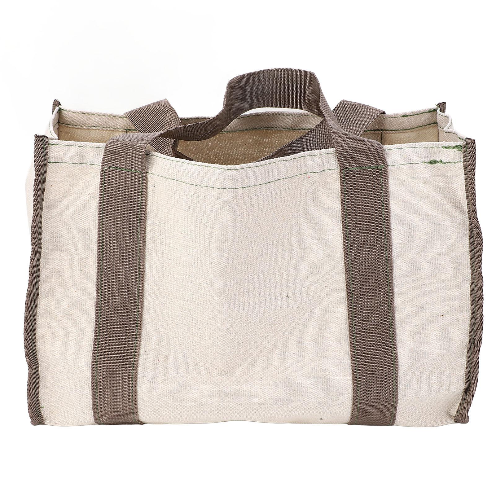 

Портативная сумка для хранения инструментов большой вместимости с широким горлом, холщовый органайзер для крепежных деталей для плотника