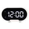 Digital Alarm Clock USB LED Display White Light Mirror Electronic Desktop Clock for Bedroom Living Room