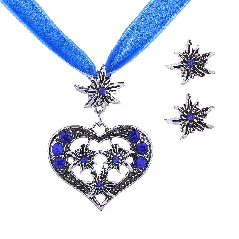 Edelweiss Women's Luxury Necklace: Heart Diamond Flower Choker