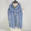 Export Solid Color Crumpled Scarf Women'S Literary And Leisure Cotton And Linen Scarf Versatile Neck Protection Scarf Sunscreen Silk Scarf