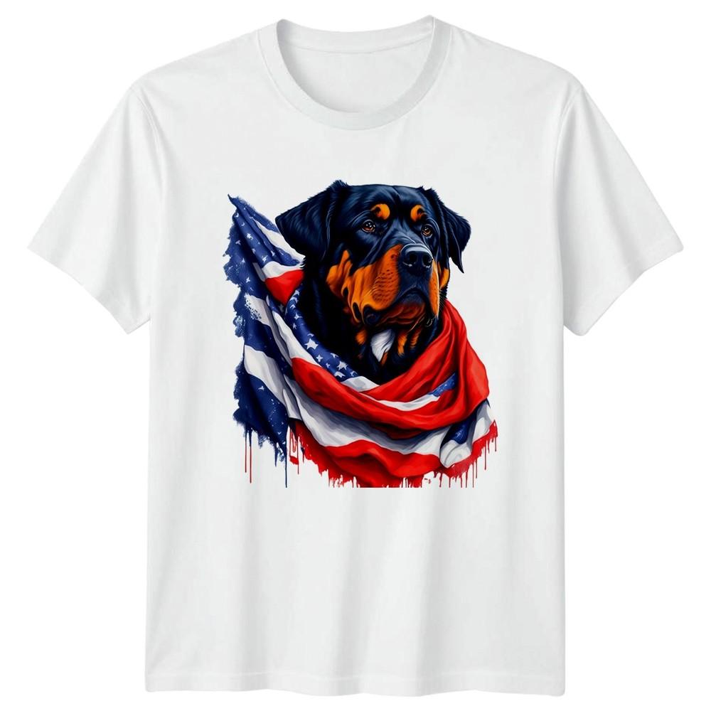 Rottweiler American Flag Patriotic Dog Unisexs Unisexs Graphic Unisex TShirt S