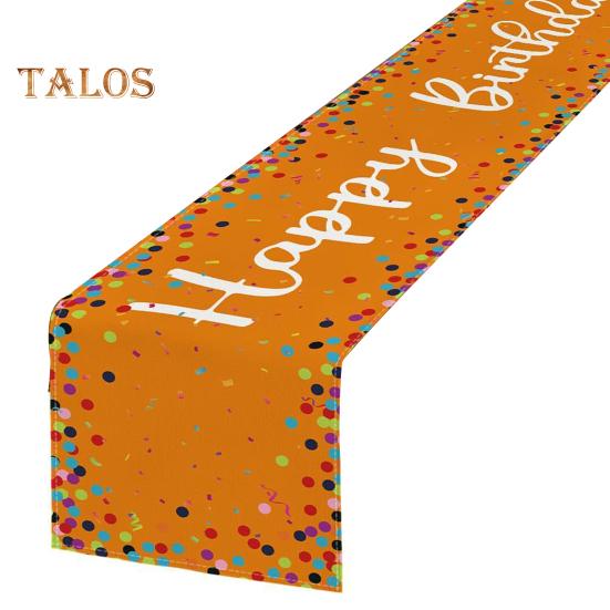 Wszystkiego Najlepszego Bieżnik na Stół Nadruk Balonów i Konfetti Chroni Stół przed Ciepłem i Zarysowaniami Wielokrotnego Użytku Dekoracja Ochronna Stołu Stół na Przyjęcie Urodzinowe