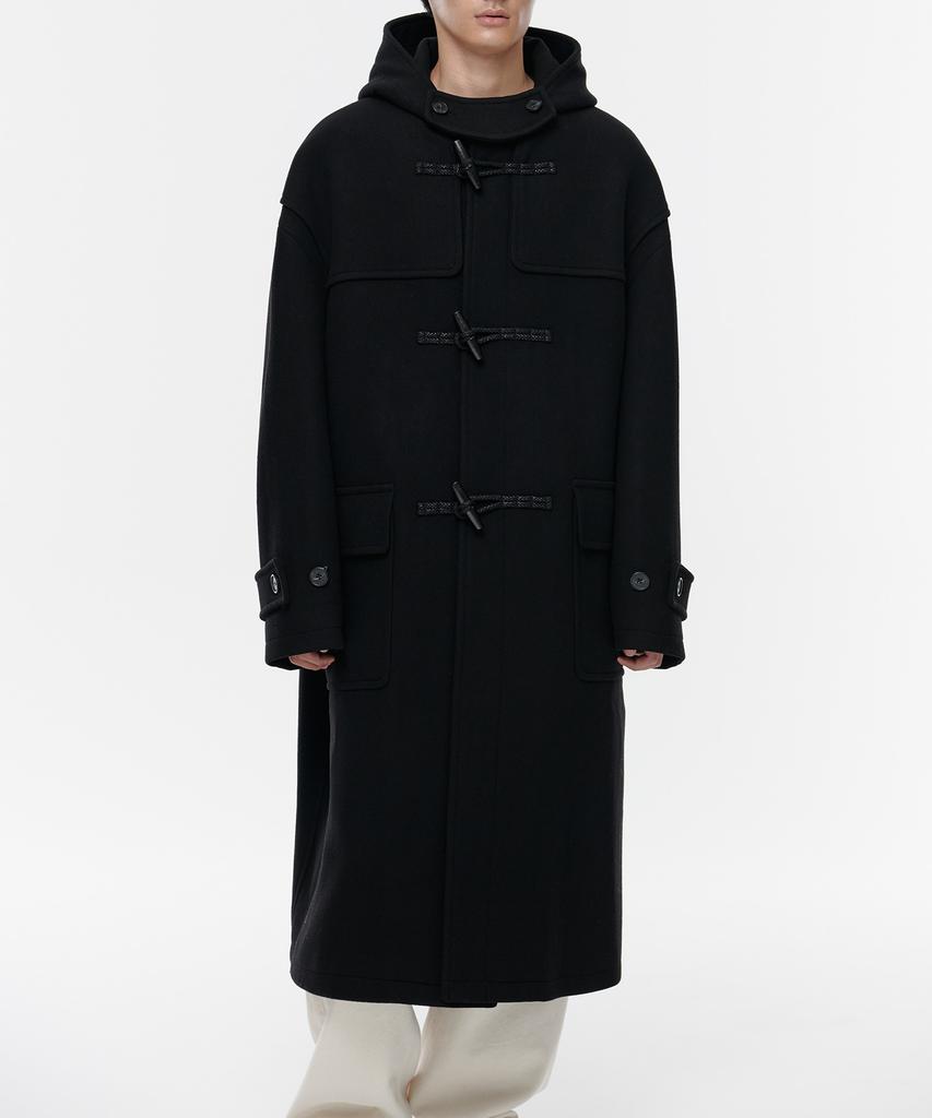 Musinsa Standard Wool Blend Extra Oversized Duffle Coat [Black]