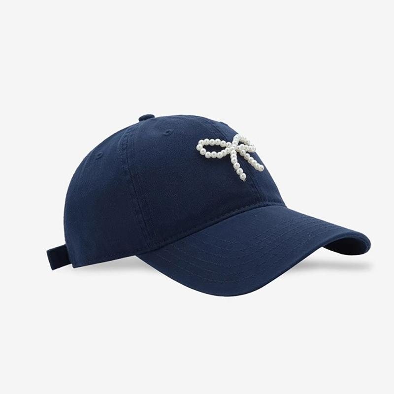 Pearl Bow Breathable Baseball Hat Girl Adult Sports Hat Outdoor Activity