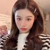 Y2k rhinestone bow hairpin forehead bangs clip Spice girl edge clip silver temperament hairpin duck bill clip headdress