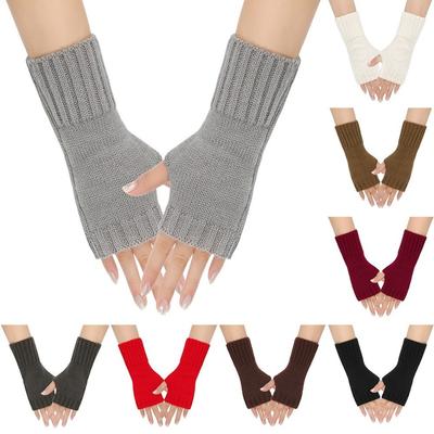 Knitted Knitted Gloves Soft Fingerless Gloves New Wrist Sleeves Autumn and Winter