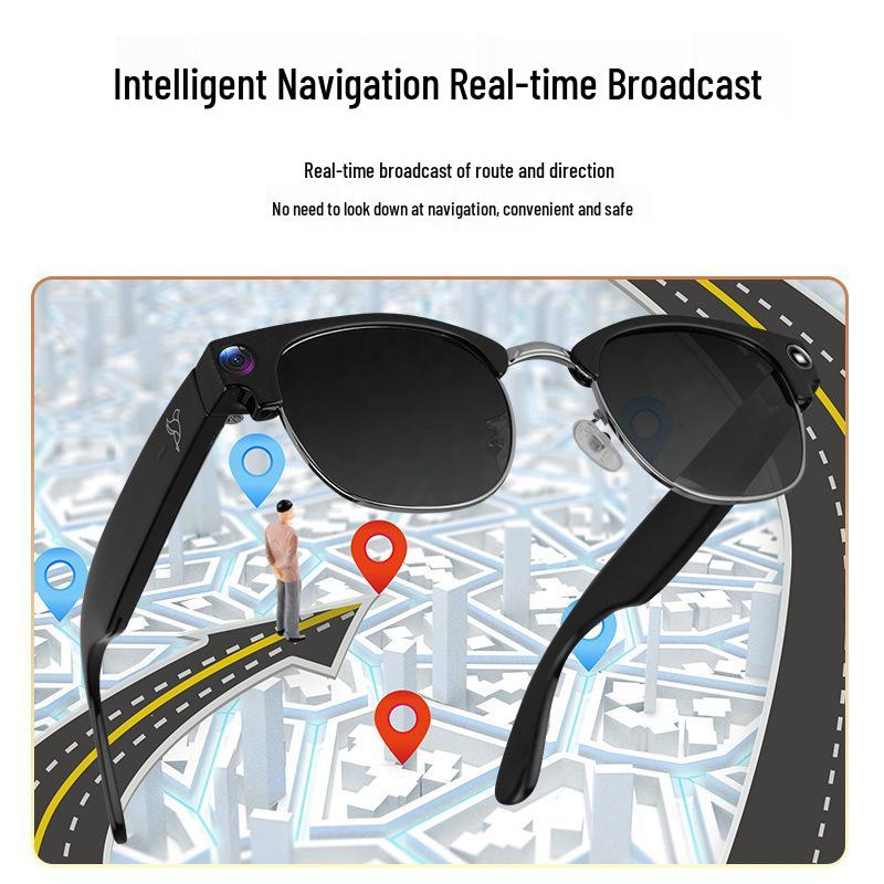 KI Intelligente Bluetooth-Brille: Multifunktional, Blaulichtfilter, mit Kamera, Navigation, Anrufen, Übersetzung und Sonnenbrille