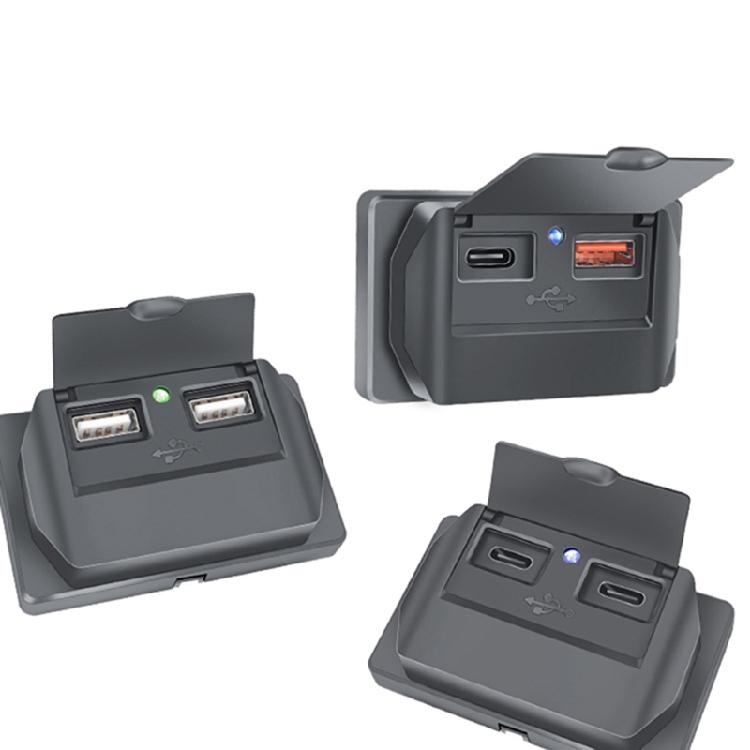 PD Type C QC3.0 USB Fast Charge Socket with Dust Cover LED Light Power Adapter