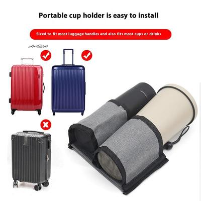 1Pc Durable Travel Luggage Cup Holder Free Hand Suitcase Drink Bag for Milk Tea Coffee Fits All Suitcase Handles