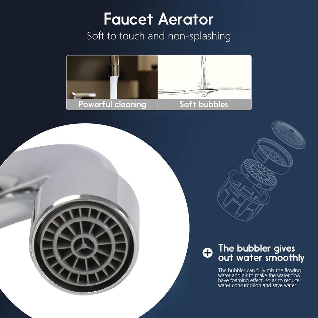 4 Inch Center Commercial Sink Faucet Wall Mount Kitchen Hand Sink Faucet, 1/2" NPT Male Inlet, Brass Constructed & Chrome Polished, with 3-1/2"