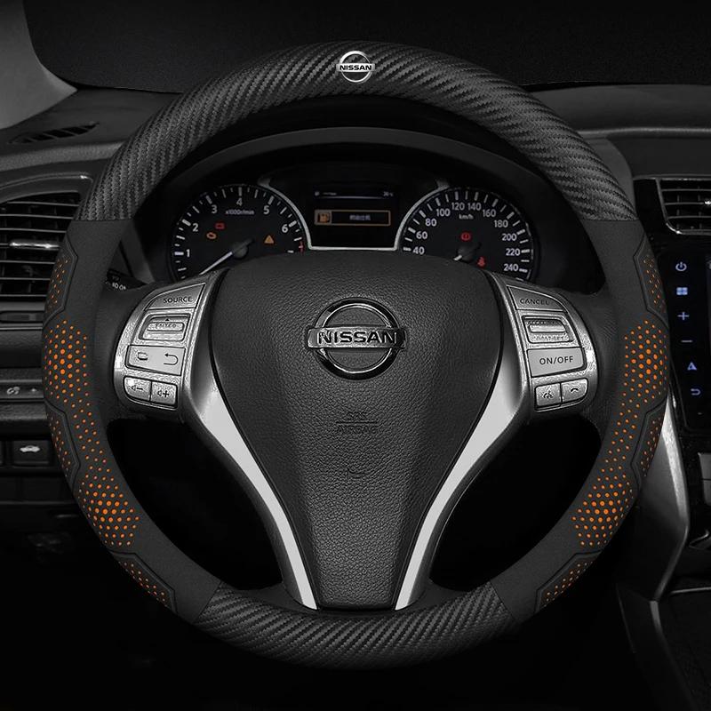 lfcsw2 Car Steering Wheel Cover Nissan Qashqai Juke X-Trail Patrol Note Leaf Altima Maxima Micra Murano Rogue Pulsar Sentra Teana Tiida