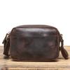 Vintage Crazy Horse Leer Heren Schoudertas Koeienhuid Crossbody Kleine Rugzak Echt Leer Brieventas Kleine Tas Mobiele Telefoon Tas