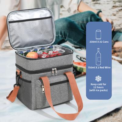 Yousheng Insulated Lunch Box for Women Men Double Layer Leakproof Lunch Bag with Adjustable Shoulder Strap Waterproof Cooler Bag for Work Travel