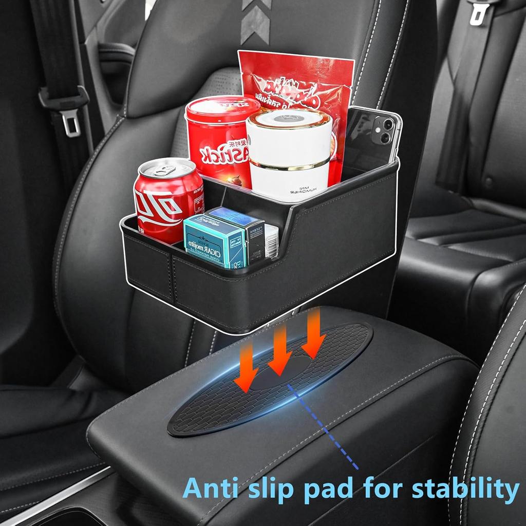 Car Storage Organizer Between Seats,Center Console Armrest Storage Box Back Seat Organizer with Small Compartment Car Interior Storage Box,Cup Holder