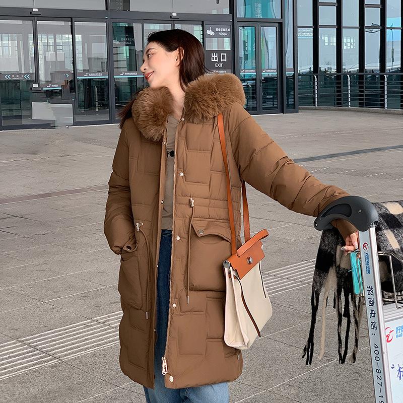 Cotton jacket padded jacket women's winter jacket 2025 new Korean version of down padded jacket mid-length loose and thickened to slim down the waist
