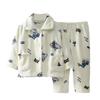 1-14 år Barn Tegneserie Trykket Varmt Tykt Pyjamassett Fleece Loungewear