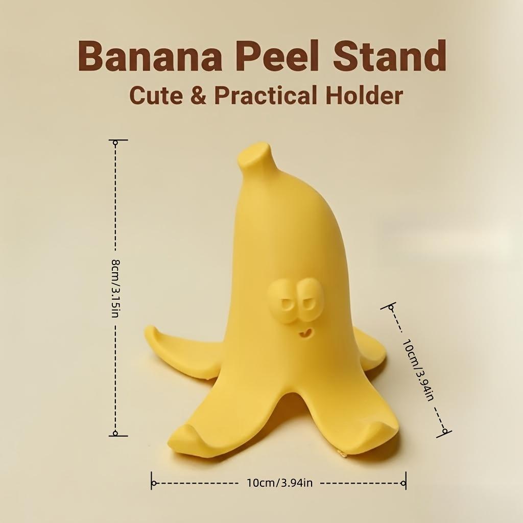 Banana Peel Phone Stand, 2-in-1 Desktop Decor, Non-Slip for Phone & Tablet