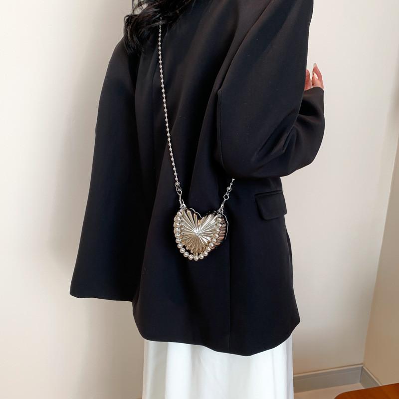 Chic Street Style Mini Heart Bag For Women Trendy Shoulder Crossbody Handbag