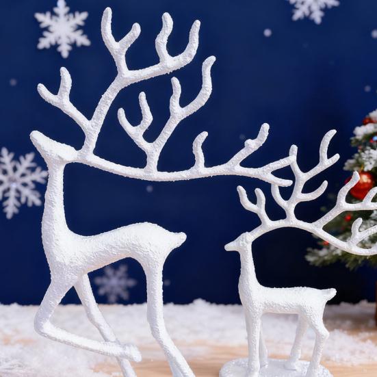Yousheng Christmas Reindeer Statue Minimalist Artistic Deer Figurine Metal Animal Sculpture Home Office Desktop Decoration Ornament